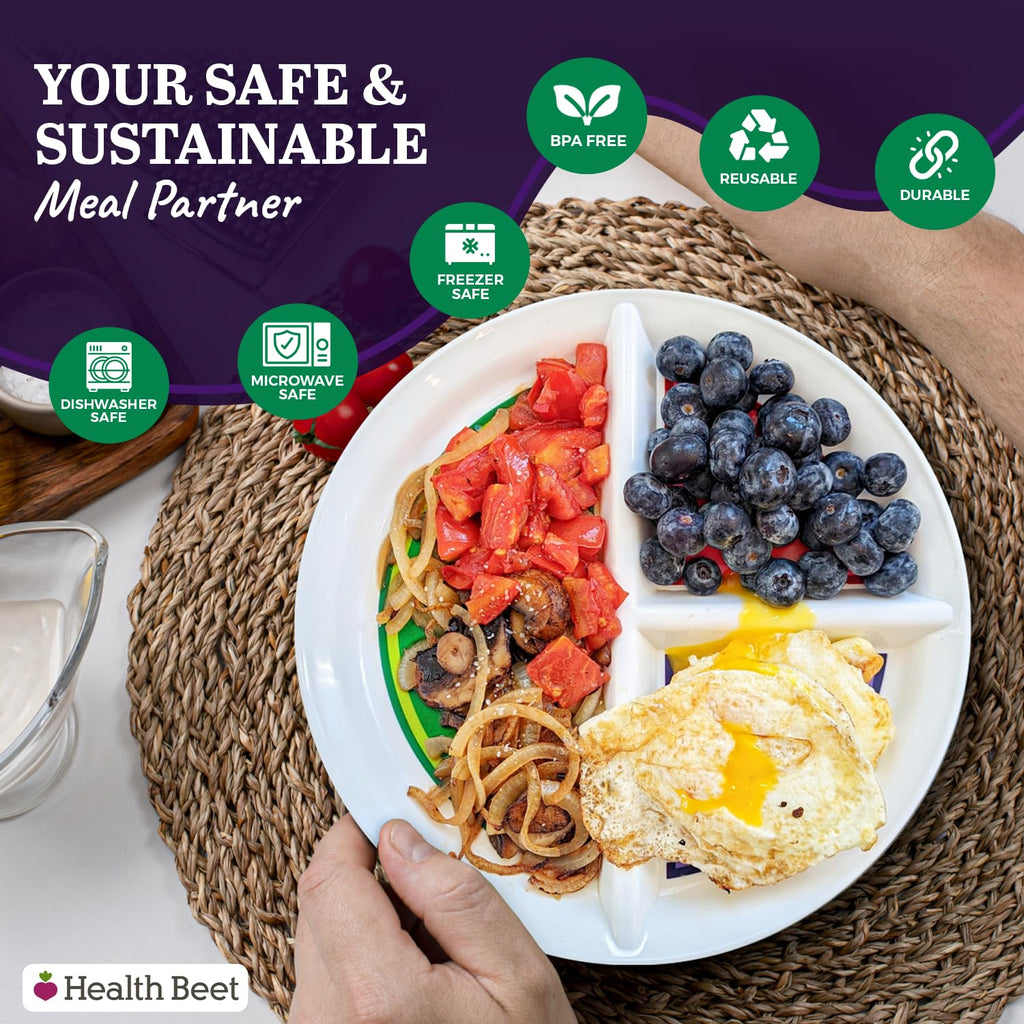 Health Beet 10" Diabetic Portion Control Plate - 1 Pack - image 5