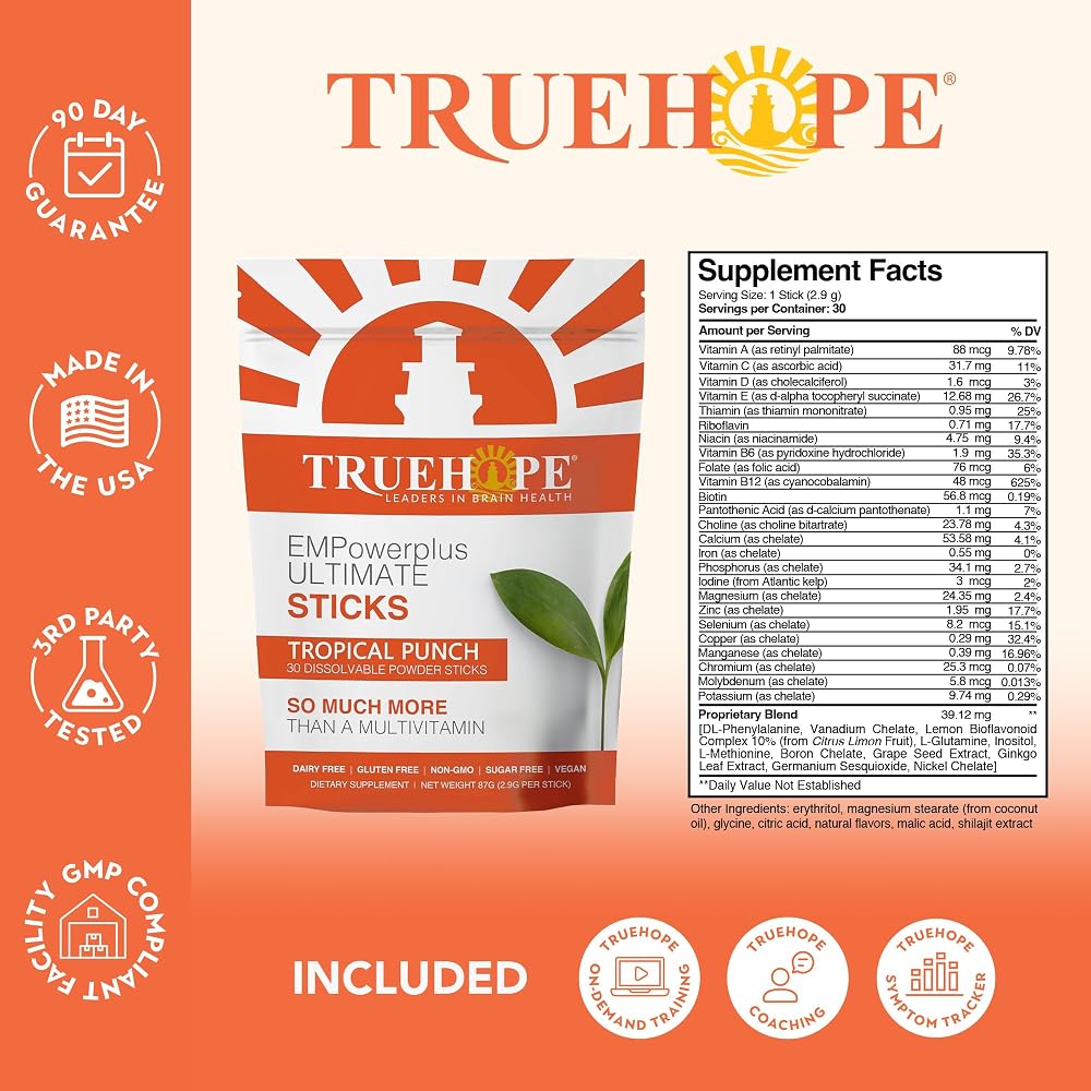 Truehope Multivitamin Nootropic Pouches with Inositol - Once-Per-Day