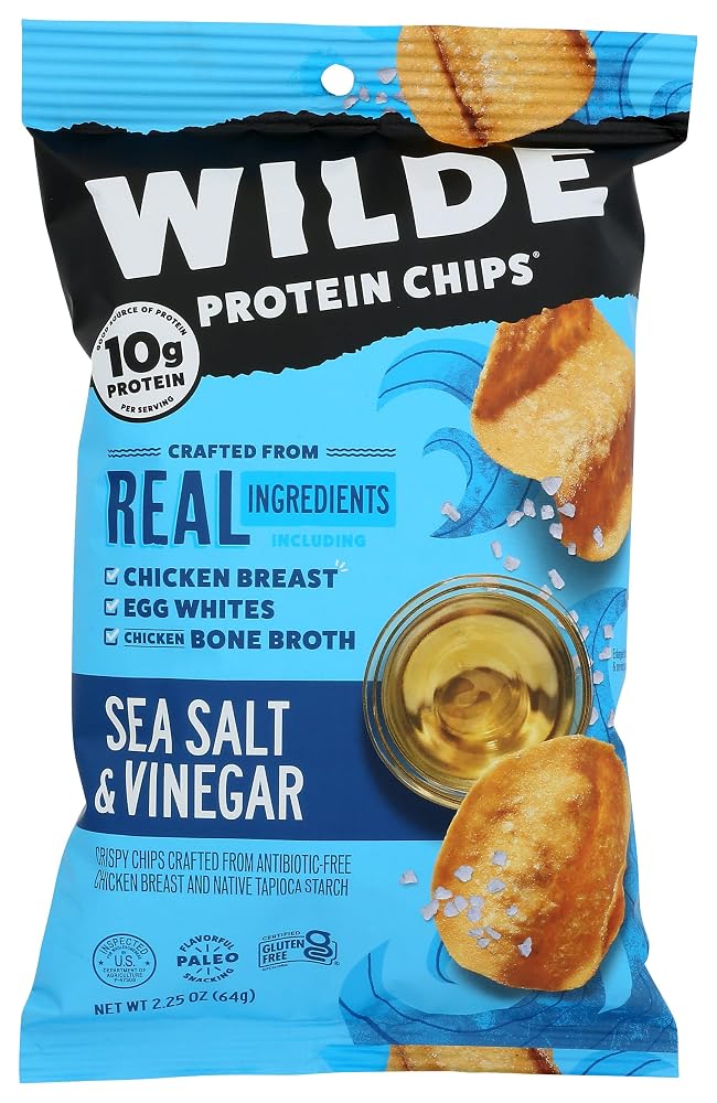 Wilde Snacks Sea Salt and Vinegar Chicken Chips - 12 Pack