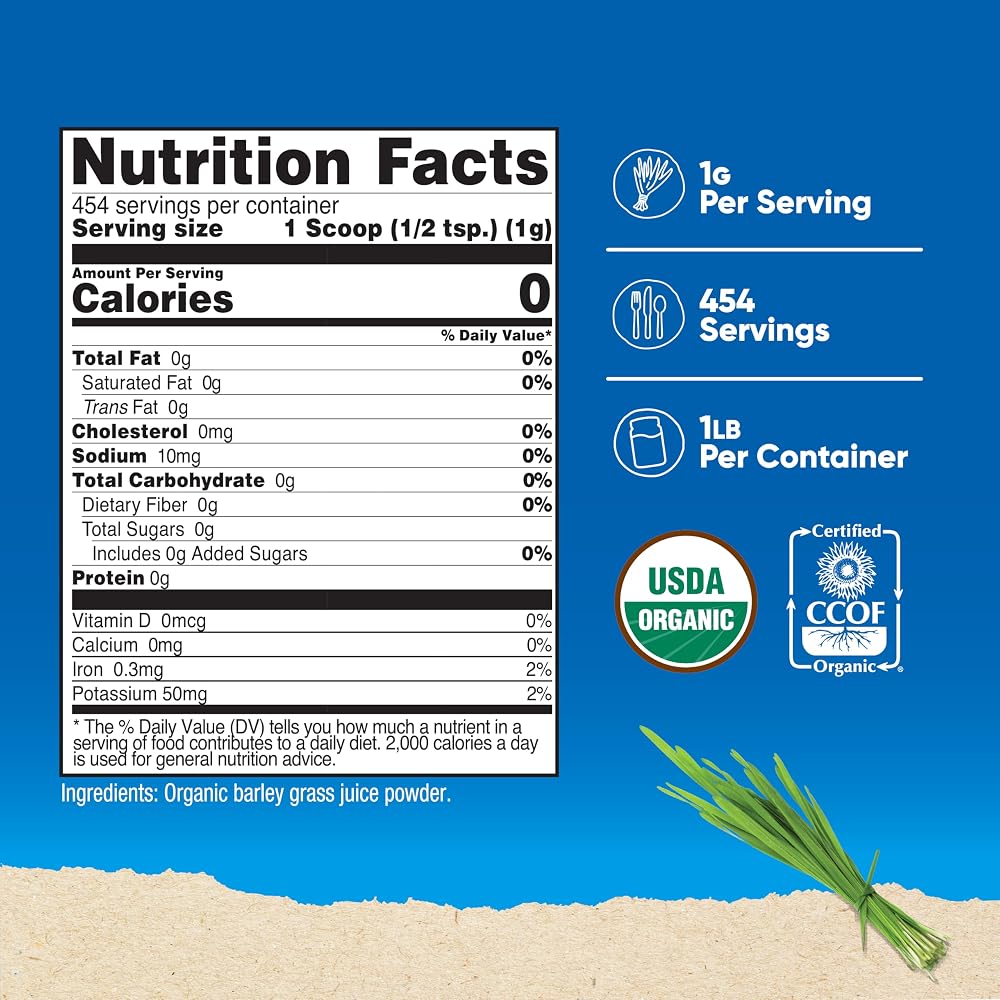 Nutricost Organic Barley Grass Juice Powder - 1 lb - image 2