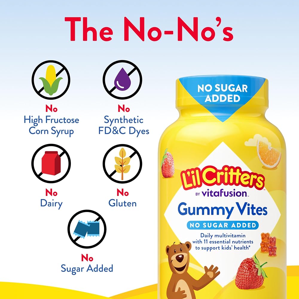 Lil Critters Kids Multivitamin Plus Fiber Gummies No Sugar Added - 100 Count - image 7