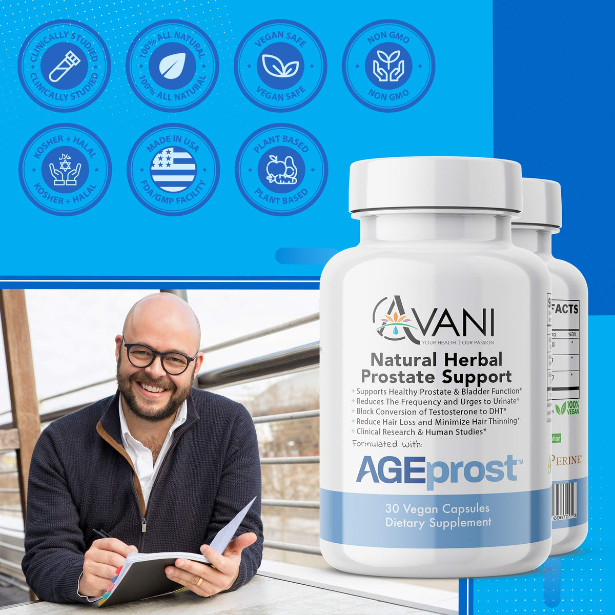 Avani Health AGEprost Prostate Support - 30 Capsules - image 3