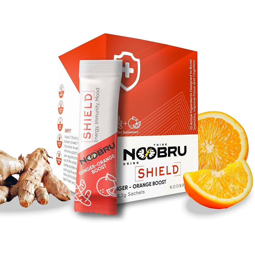 Noobru Shield Vitamin C Powder with Ginger - 20 Sachets