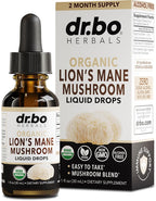 DR. BO Lion's Mane Mushroom Liquid Drops for Focus - 1 Fl Oz
