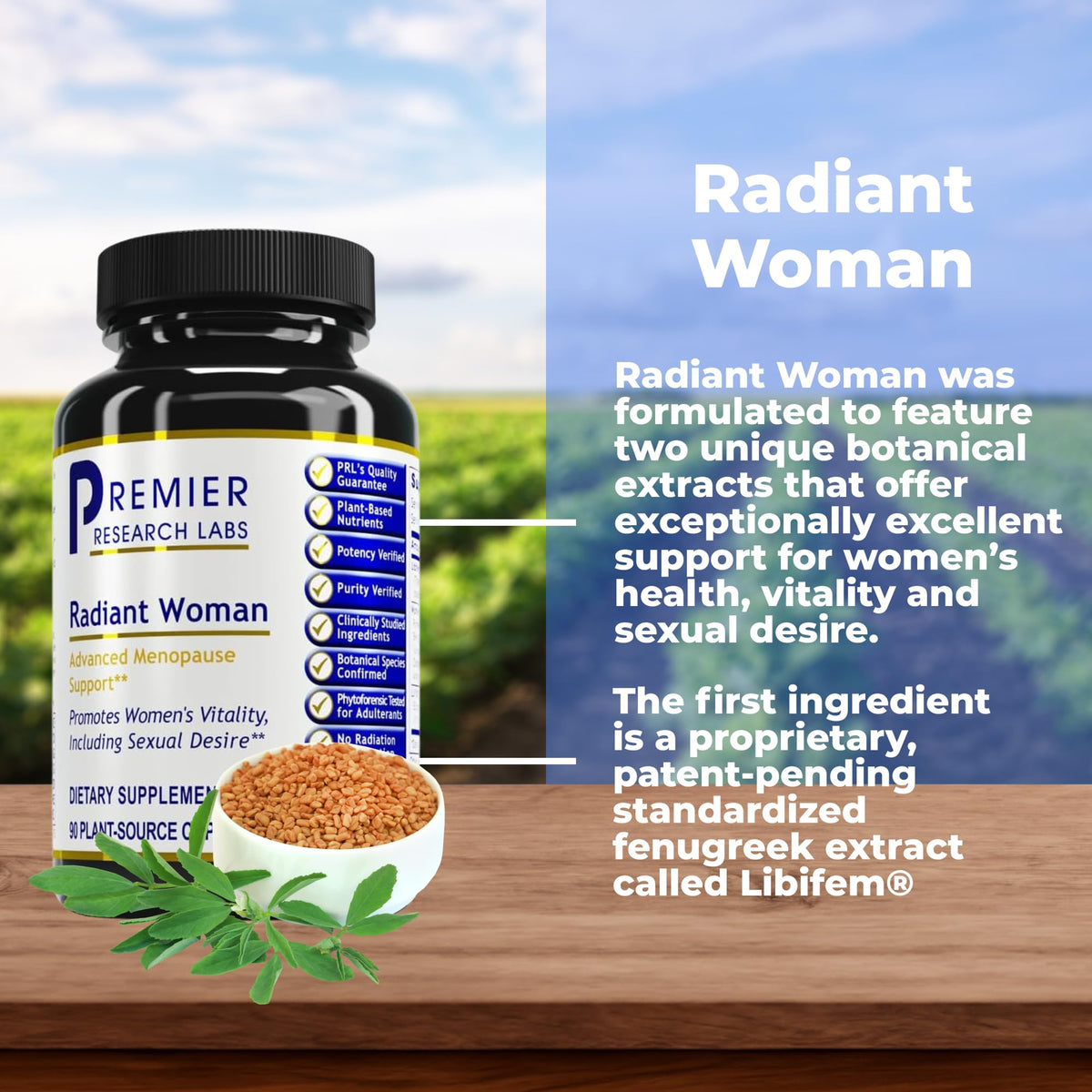 Premier Research Labs Radiant Woman Menopause Support - 90 Vegetarian Capsules - image 2