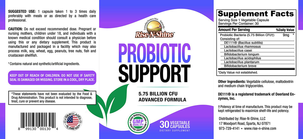 Rise-N-Shine Probiotics 5.75 Billion CFU 7 Strains - 30 Capsules - image 3