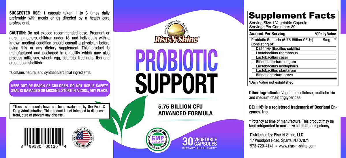 Rise-N-Shine Probiotics 5.75 Billion CFU 7 Strains - 30 Capsules - image 3