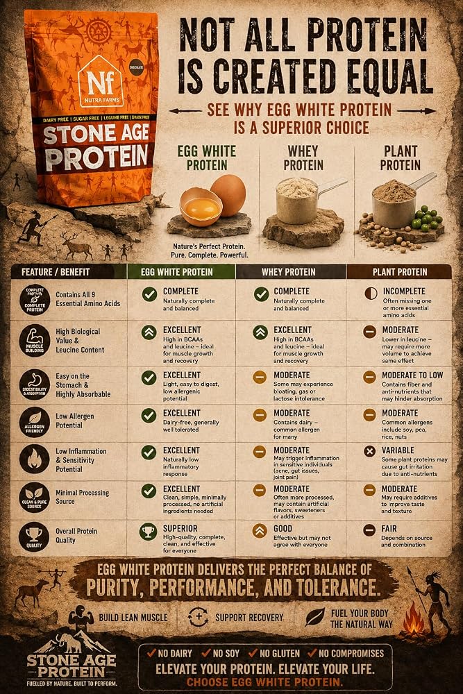Nutra-Farms Stone Age Protein Egg White Powder Vanilla - 2 lbs - image 5