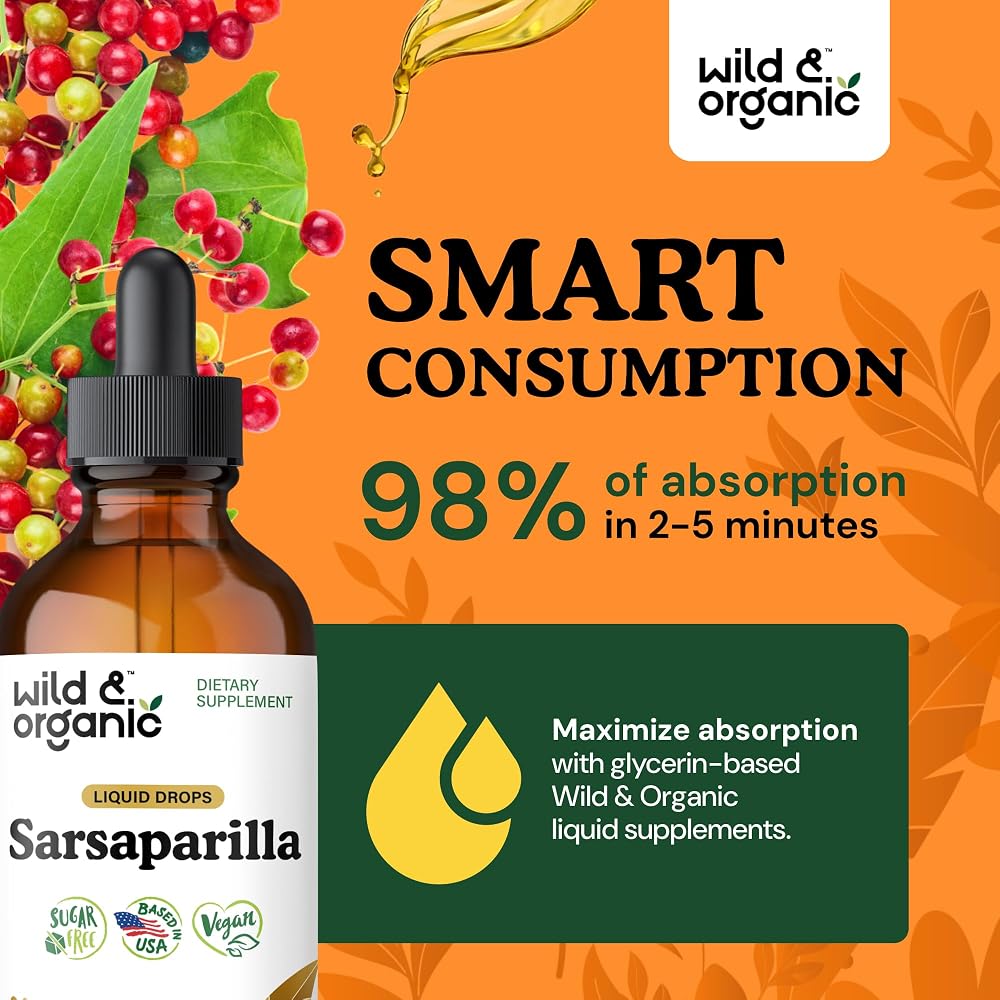 Wild & Organic Sarsaparilla Root Tincture - Detox Cleanse Support - 4 - image 4