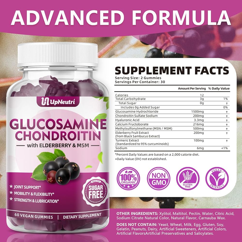 UPNEUTRI Glucosamine Chondroitin Gummies Joint Support - 120 Count - image 2