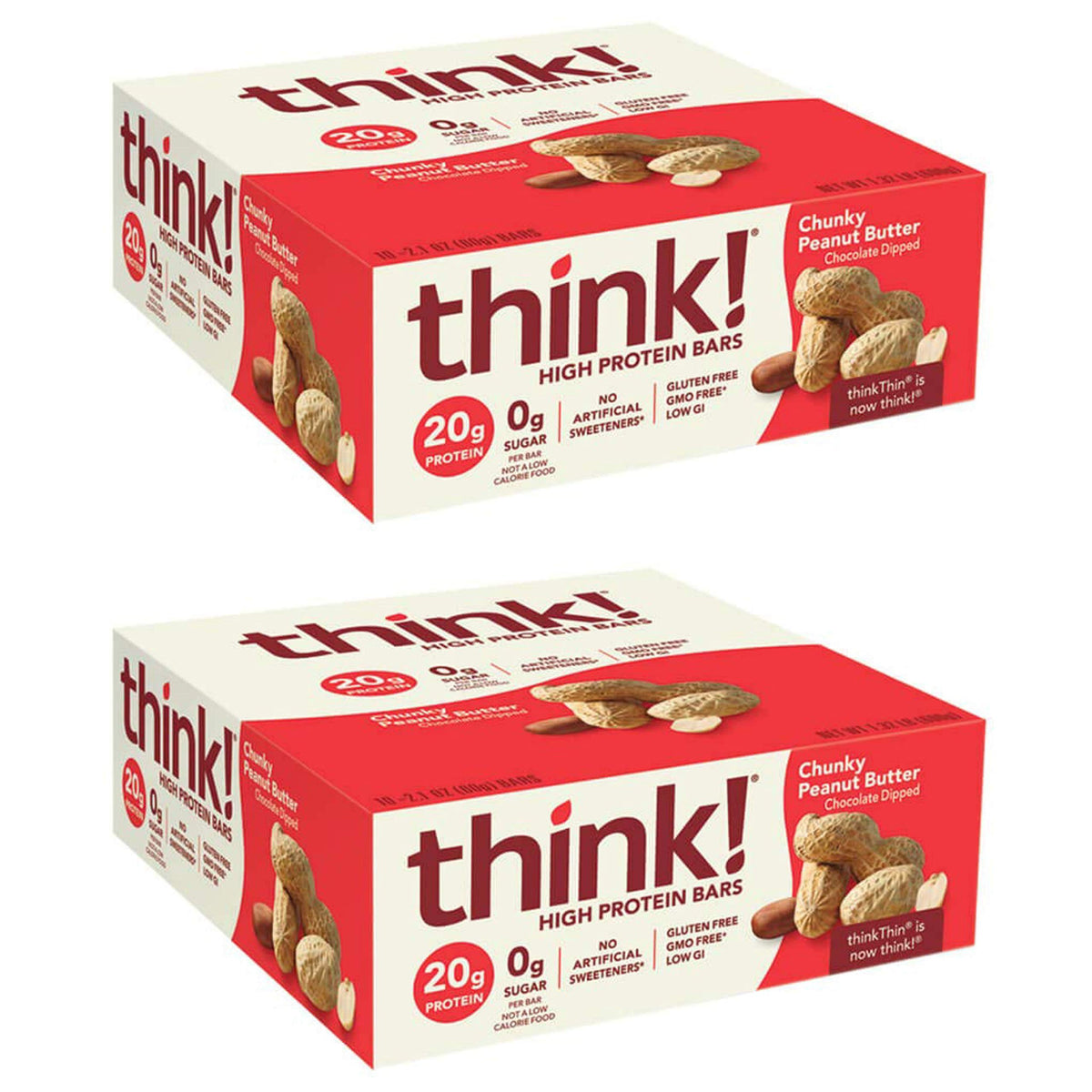 thinkThin High Protein Bars Chunky Peanut Butter - 20 Count - image 2