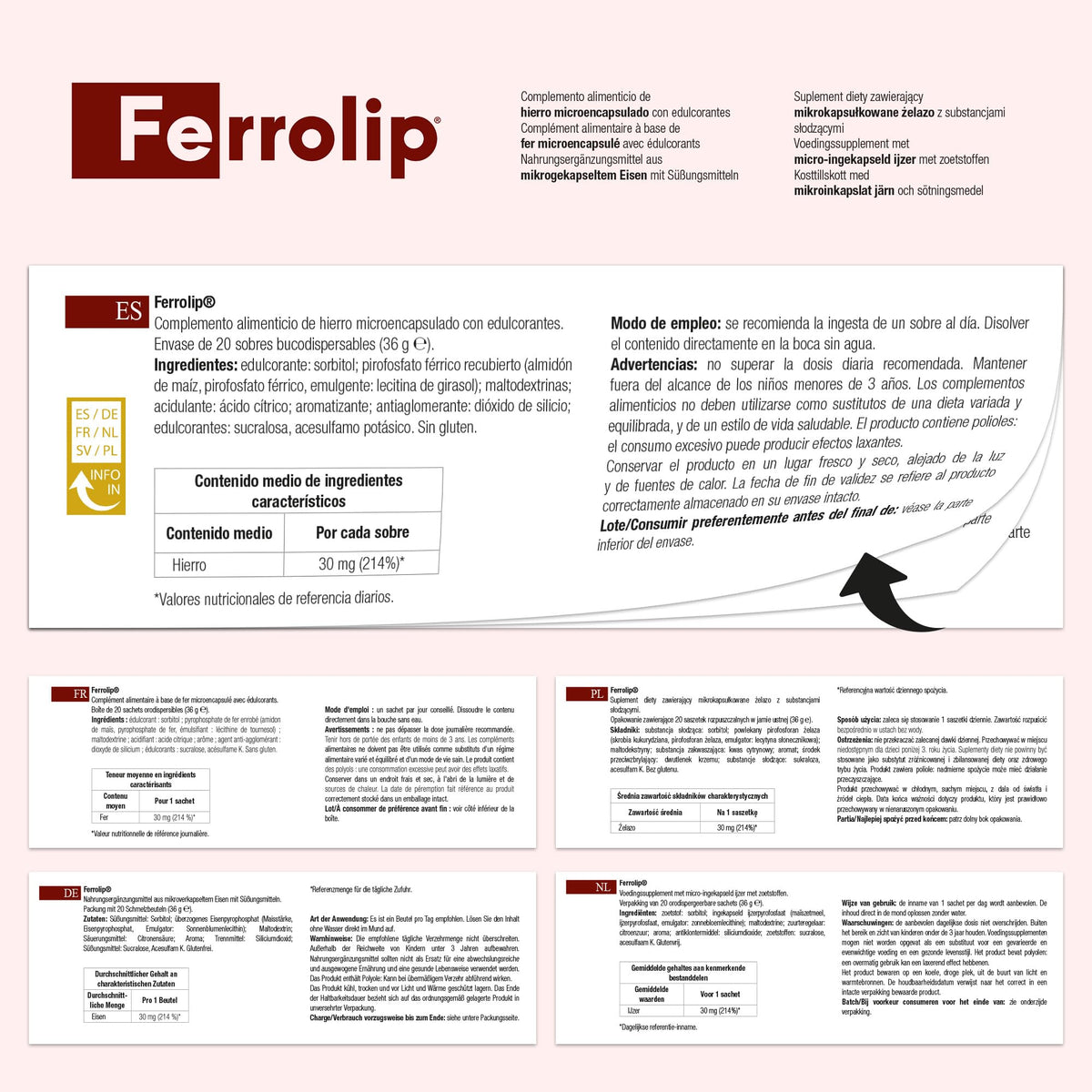 Ferrolip Iron Supplement Lemon Flavored Sachets - 20 Sachets - image 8