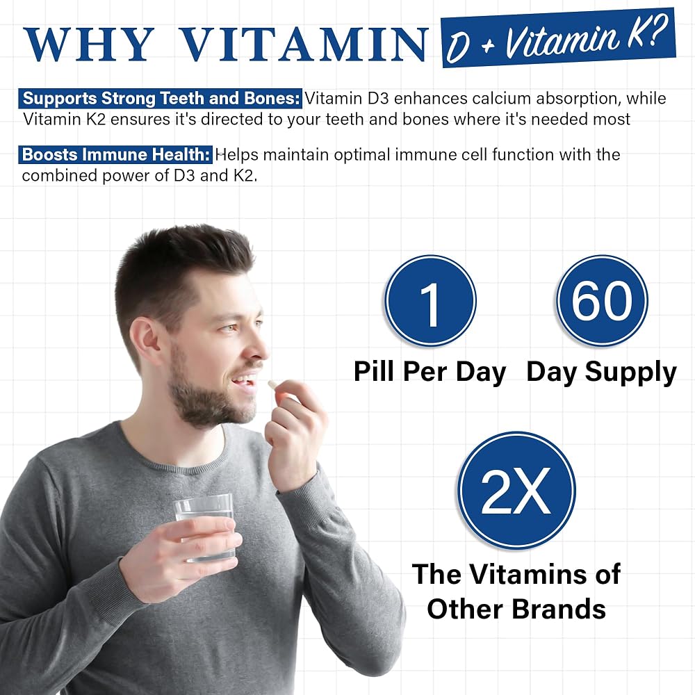 Living Well Dr. Michelle Vitamin D3 10,000 IU with K2 - 60 Capsules - image 5