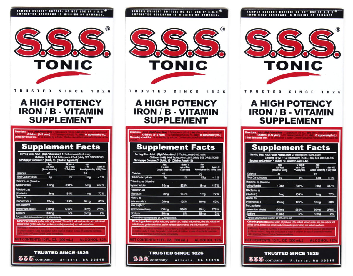 S.S.S. CO. S.S.S. Tonic Iron and Vitamin B Supplement Liquid - 30 fl oz