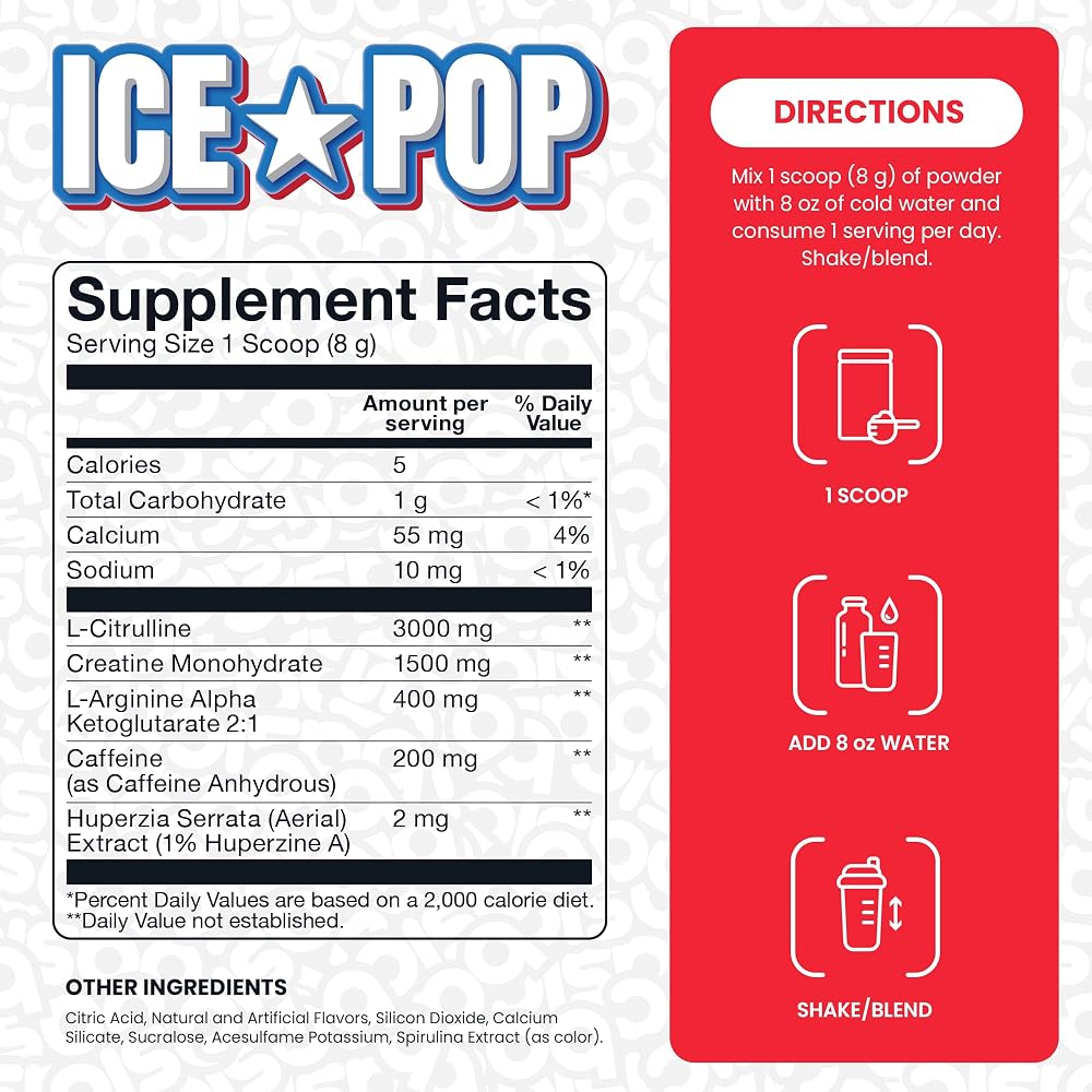 Basic Supplements Pre-Workout with 200mg Caffeine and 3000mg