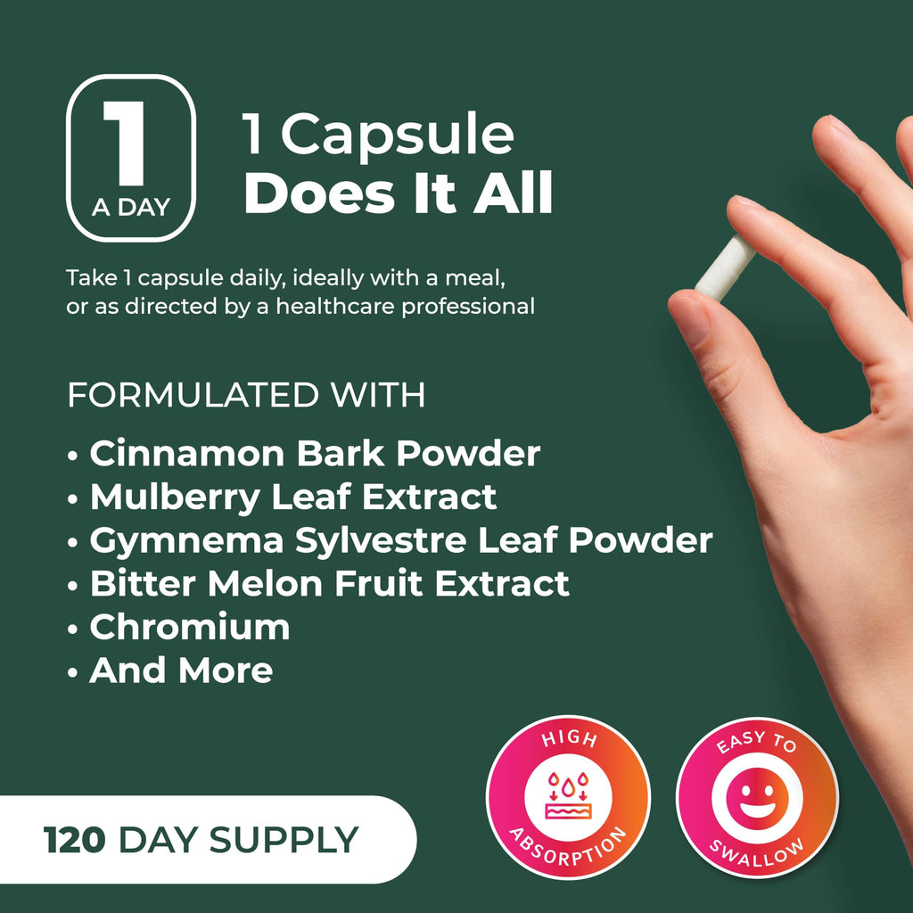 PurePremium Normal Blood Sugar Support Supplement - 120 Capsules - image 6