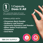 PurePremium Normal Blood Sugar Support Supplement - 120 Capsules - image 6