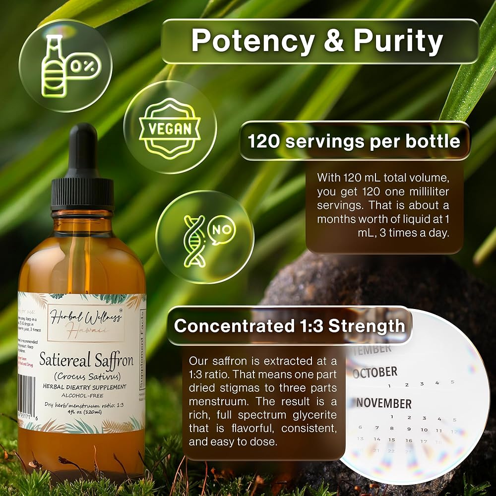 Herbal Wellness Hawaii Saffron Drops Liquid Extract - 4 fl oz - image 4