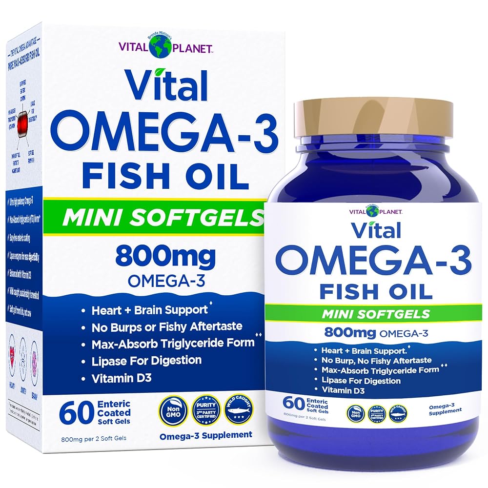 Vital Planet Vital Omega 3 Fish Oil Mini Softgels - 60 Softgels