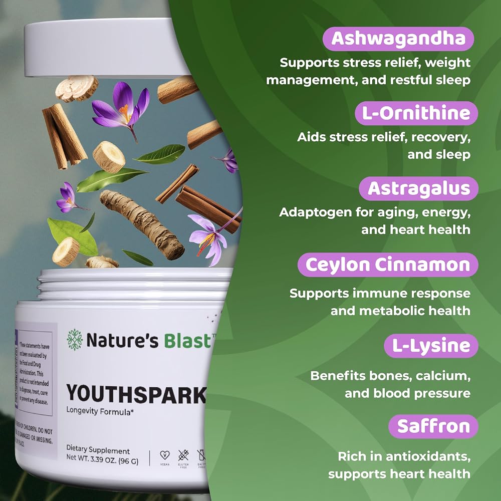 NATURES BLAST YouthSpark Longevity Supplement Powder - 3.39 oz - image 7