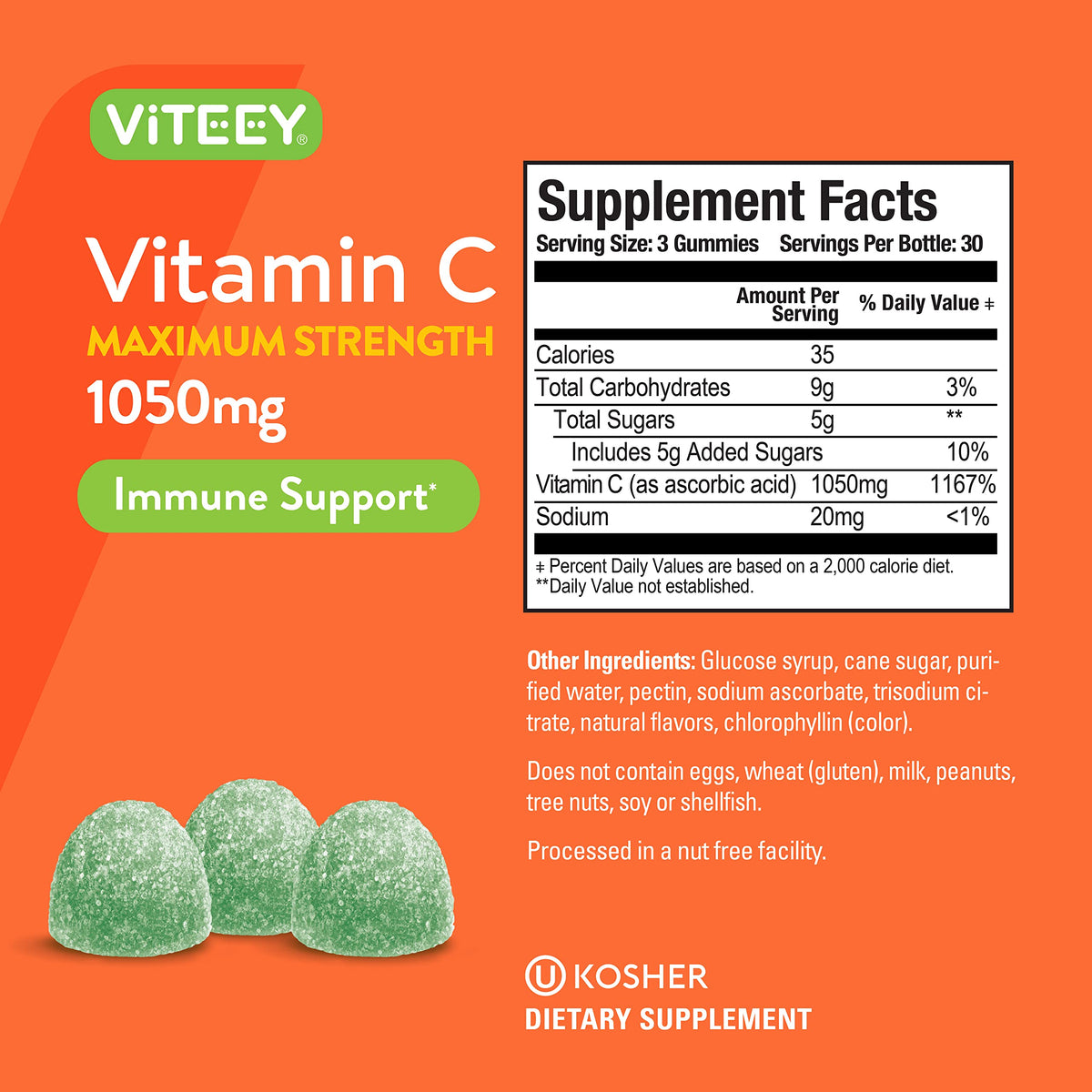 Viteey Vitamin C Gummies for Adults & Teens