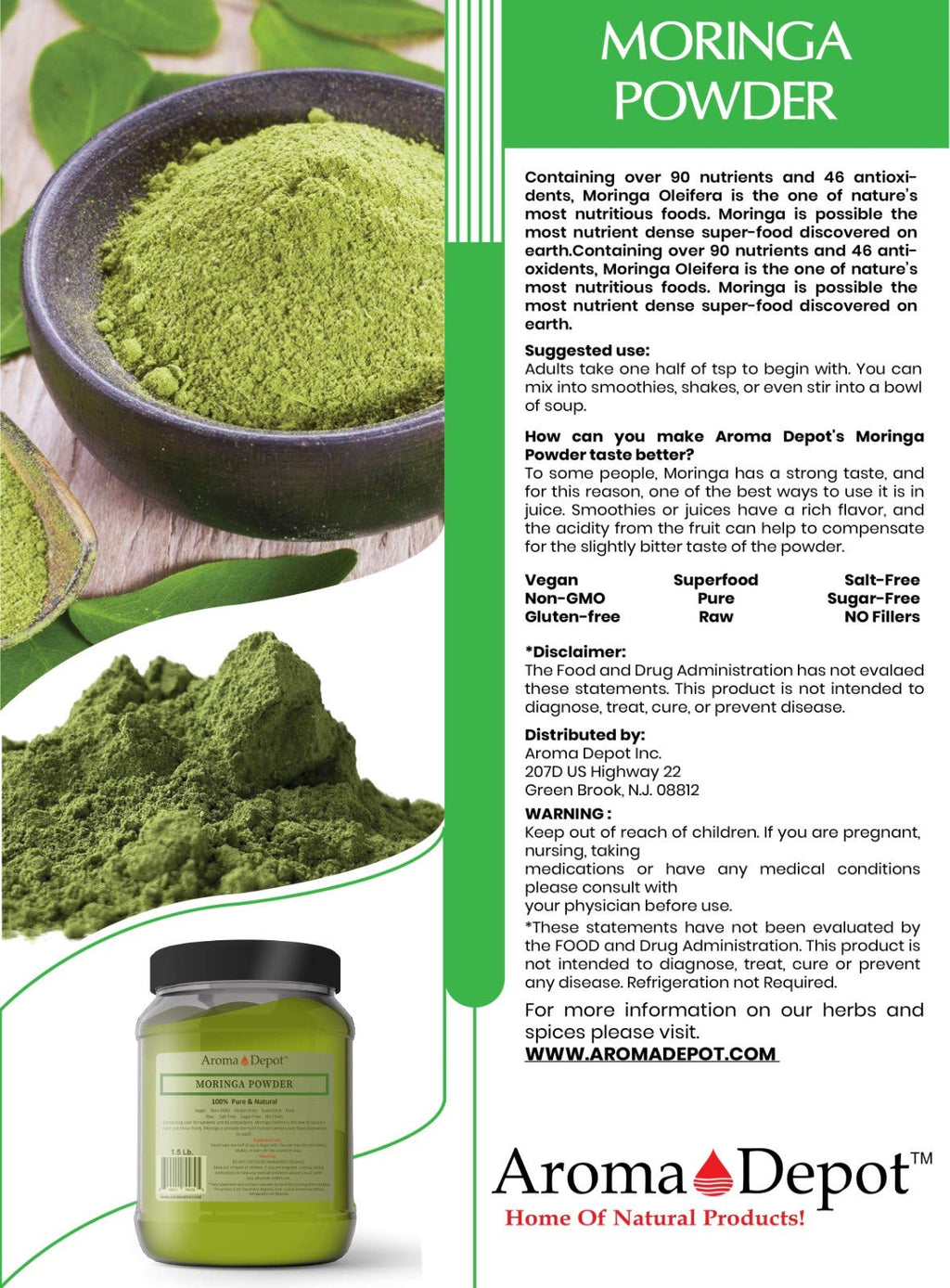 Aroma Depot Moringa Leaf Powder - 4 oz - image 3