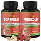Organic Cadane Forskolin Supplement with Turmeric & Green Tea - 120 Capsules