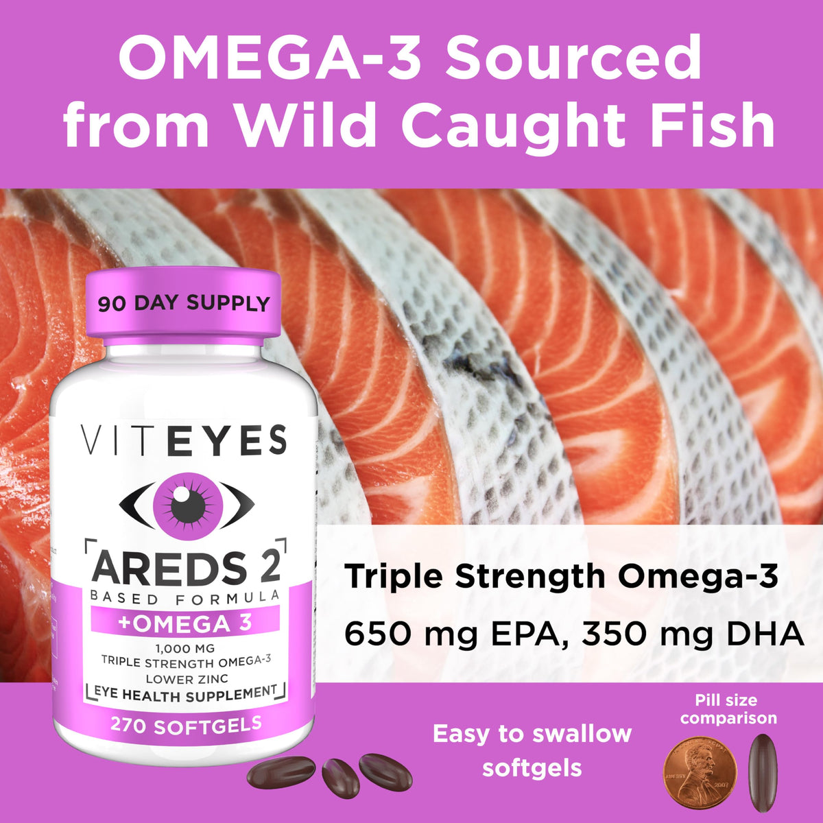 Viteyes AREDS 2 + Omega-3 Macular Support Softgels - 270 Count - image 4