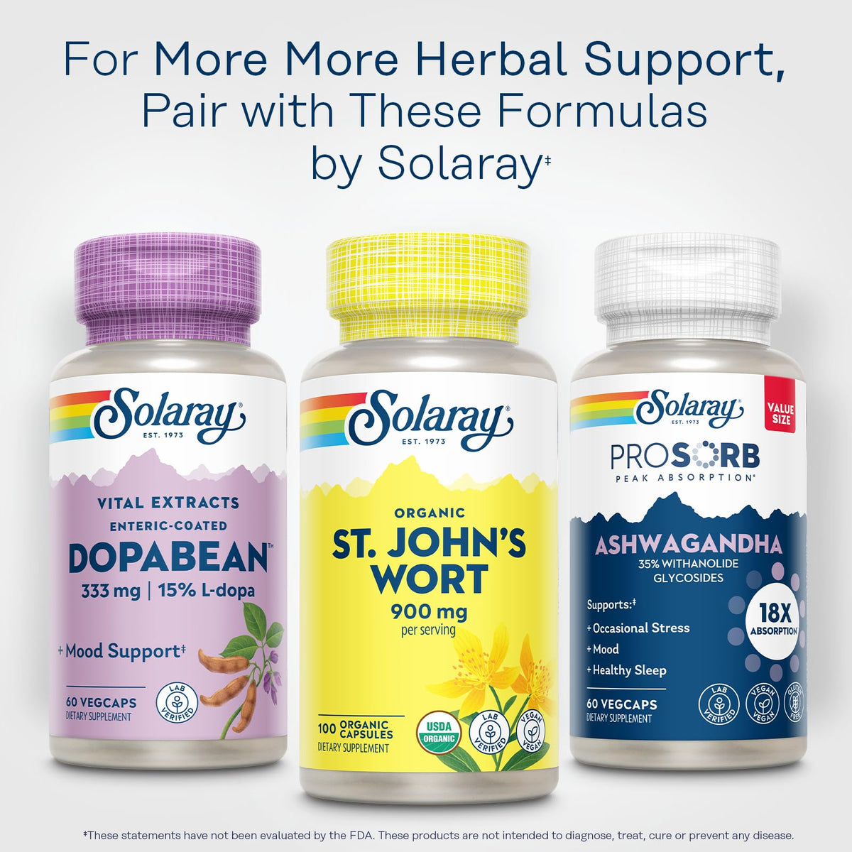 SOLARAY Organic St John's Wort 900mg - 100 Vegetarian Capsules - image 6