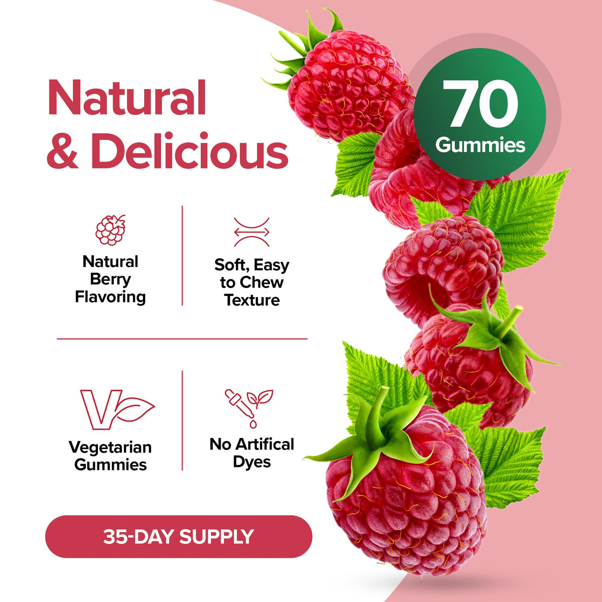 YUM-V'S Biotin Gummies 10,000 mcg for Hair, Skin & Nails - 70 Count - image 4