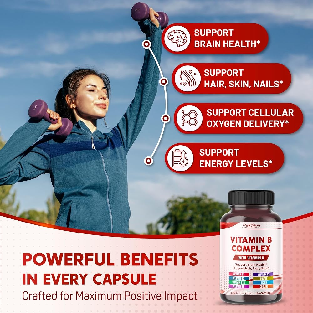 PEAKPURY Ultra Vitamin B Complex with Vitamin C - 150 Capsules - image 4