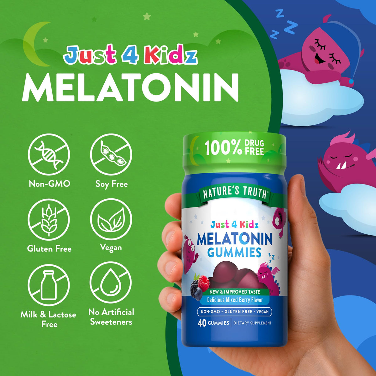 Nature's Truth Kids Melatonin Gummy 1mg - 40 Count - image 3