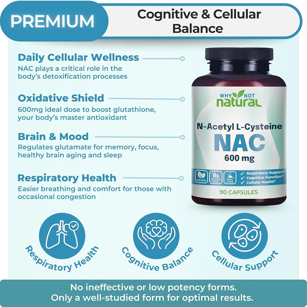 Why Not Natural NAC Supplement 600 mg - 90 Capsules - image 2