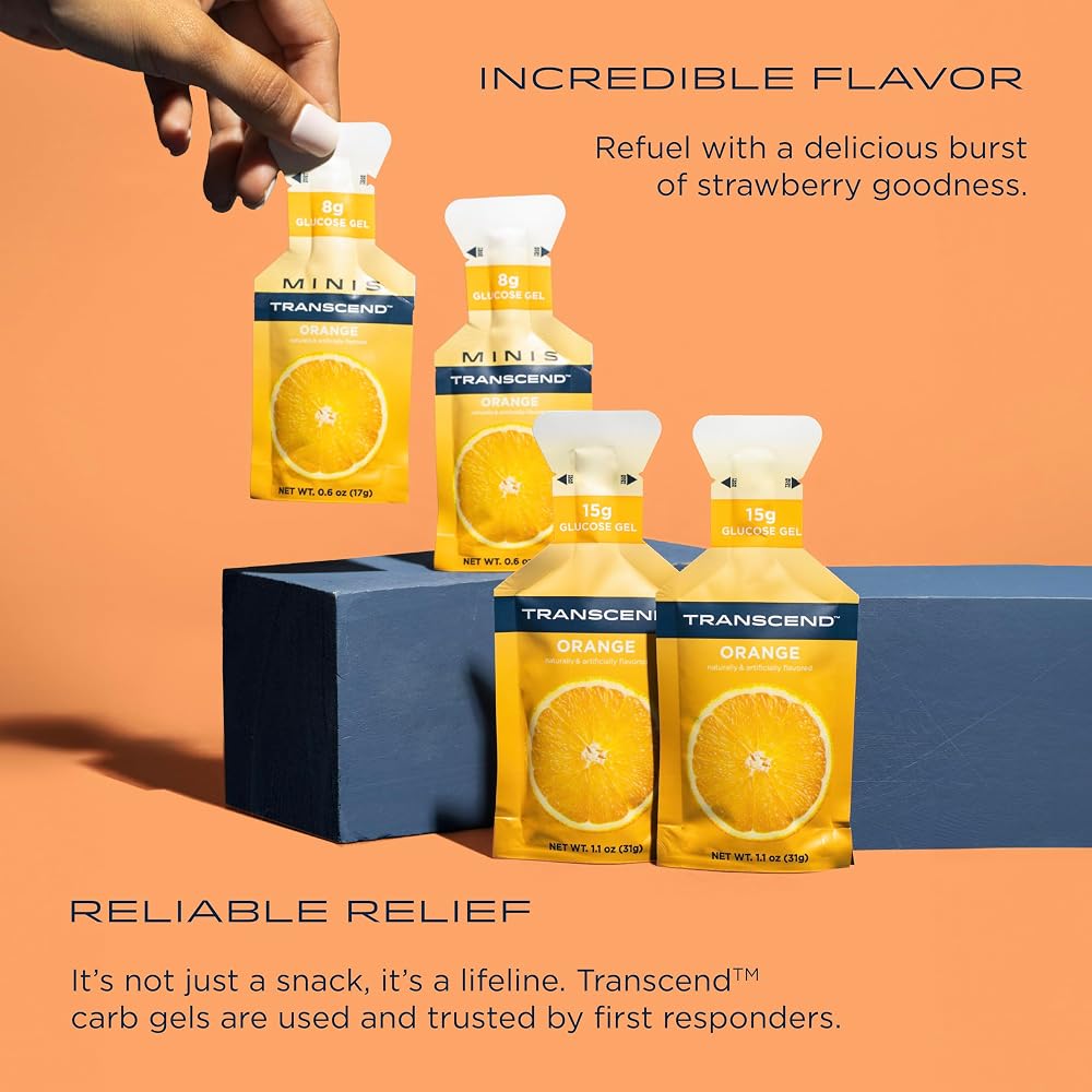 Transcend Foods Orange Gel (1.1 oz) Fast-Acting Carb Gel