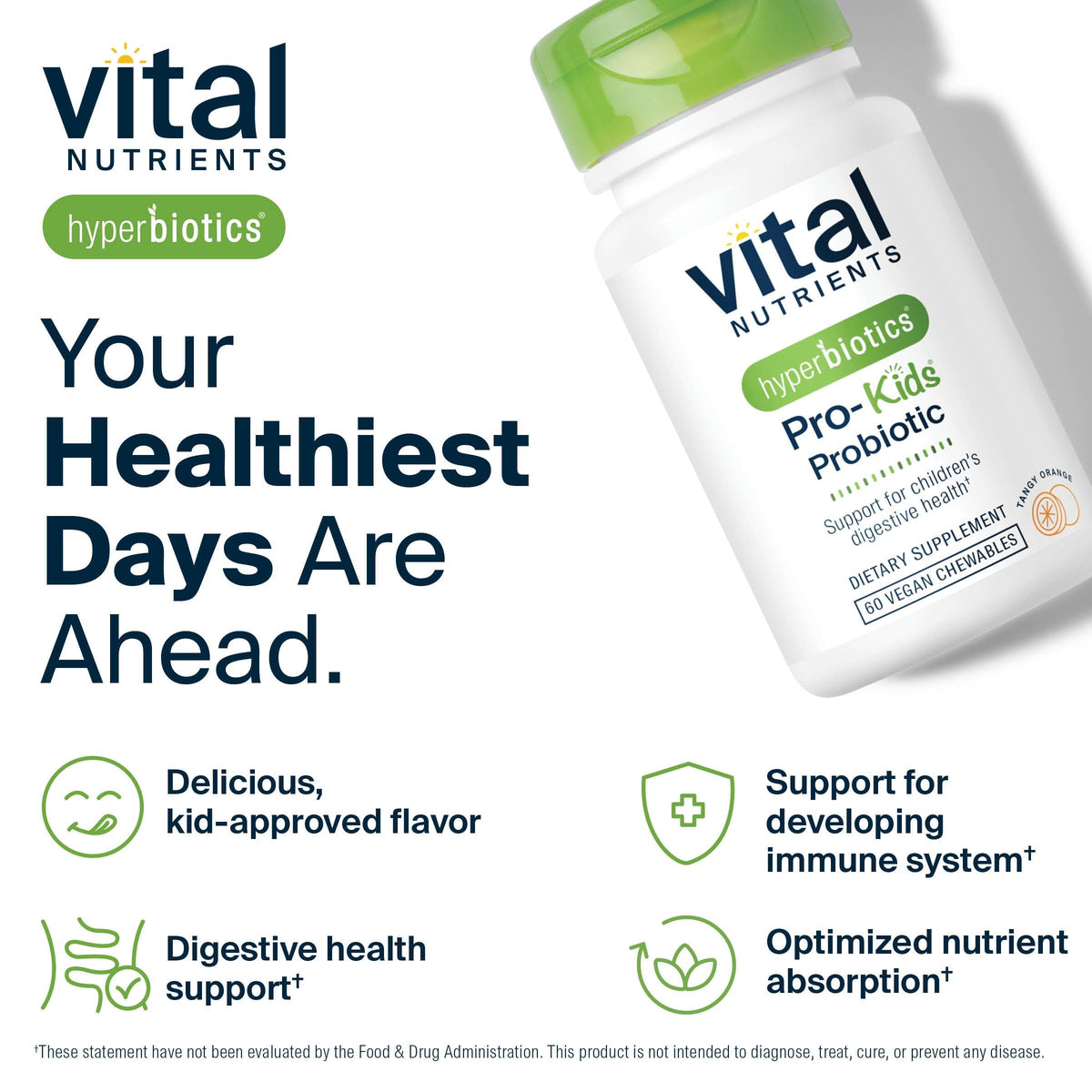 Hyperbiotics Vital Nutrients Pro-Kids Probiotic Orange - 60 Chewables - image 7