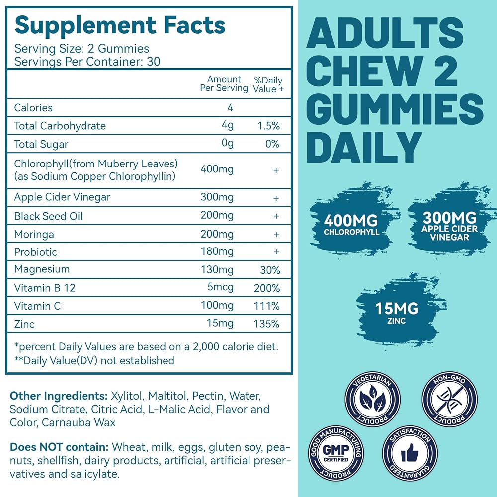 EAZGOO Sugar Free Chlorophyll Gummies