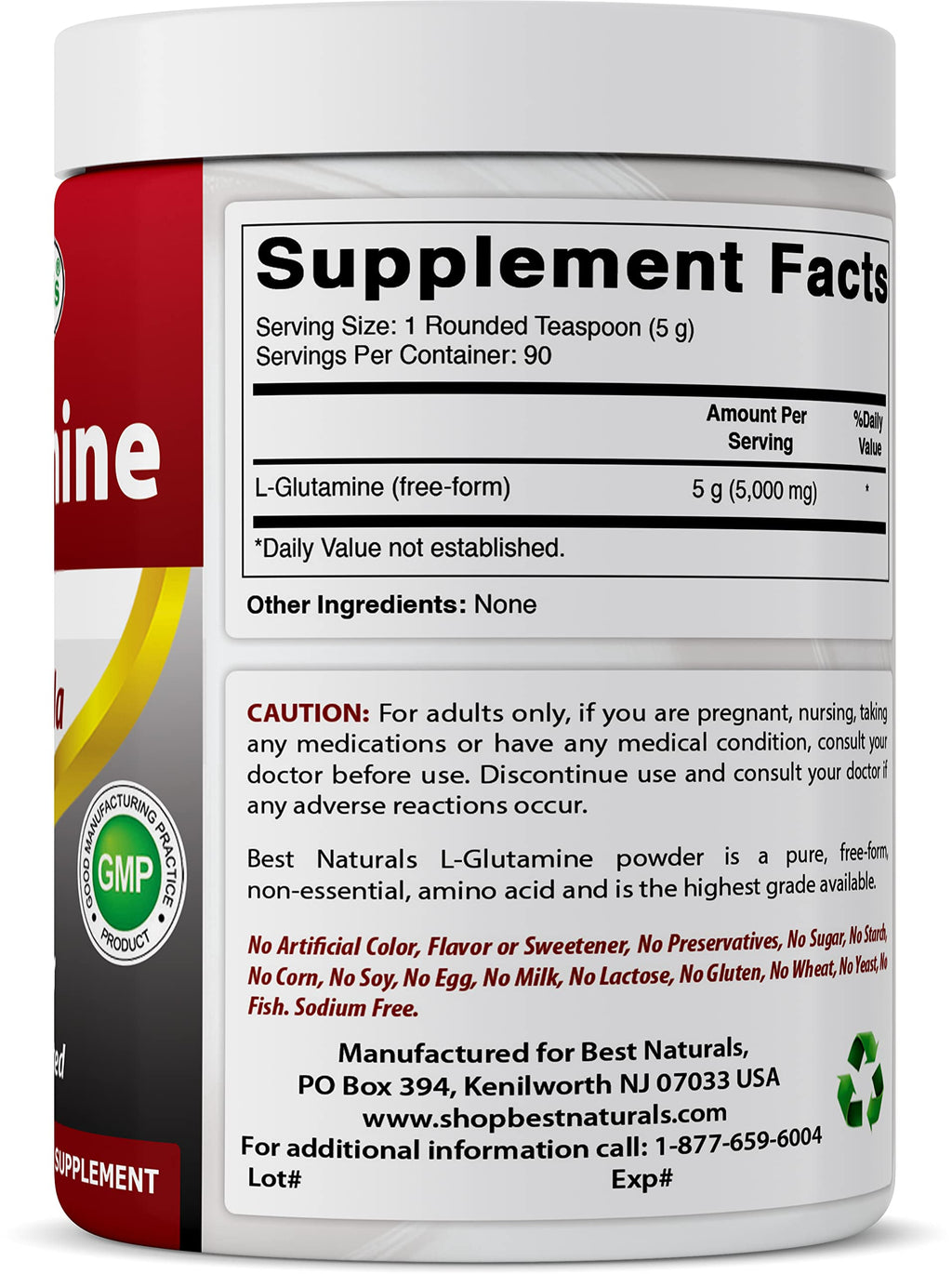 Best Naturals L-Glutamine Pure Powder - 1 lb - image 6