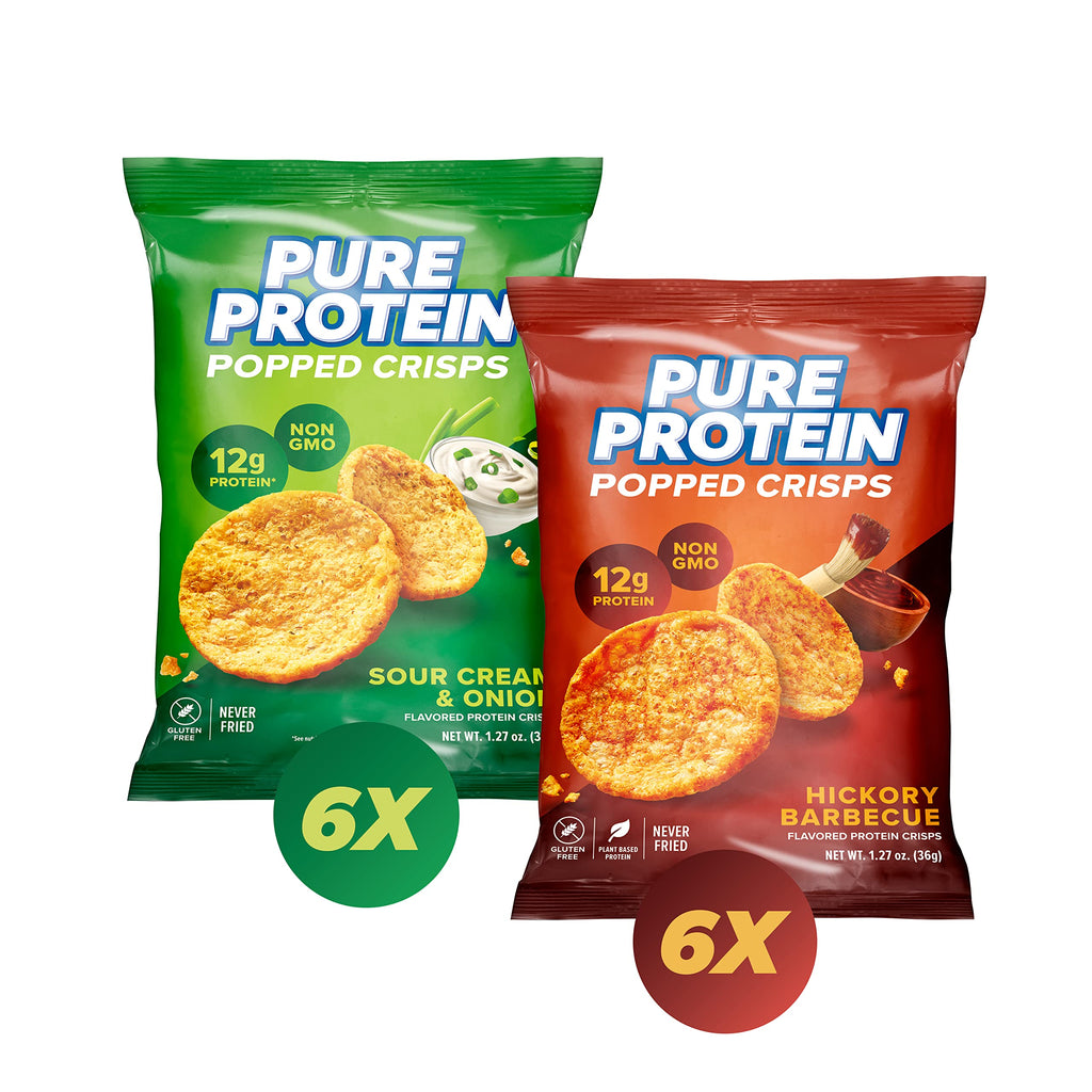 Pure Protein Popped Crisps Variety Pack 12G Protein - 12 Count