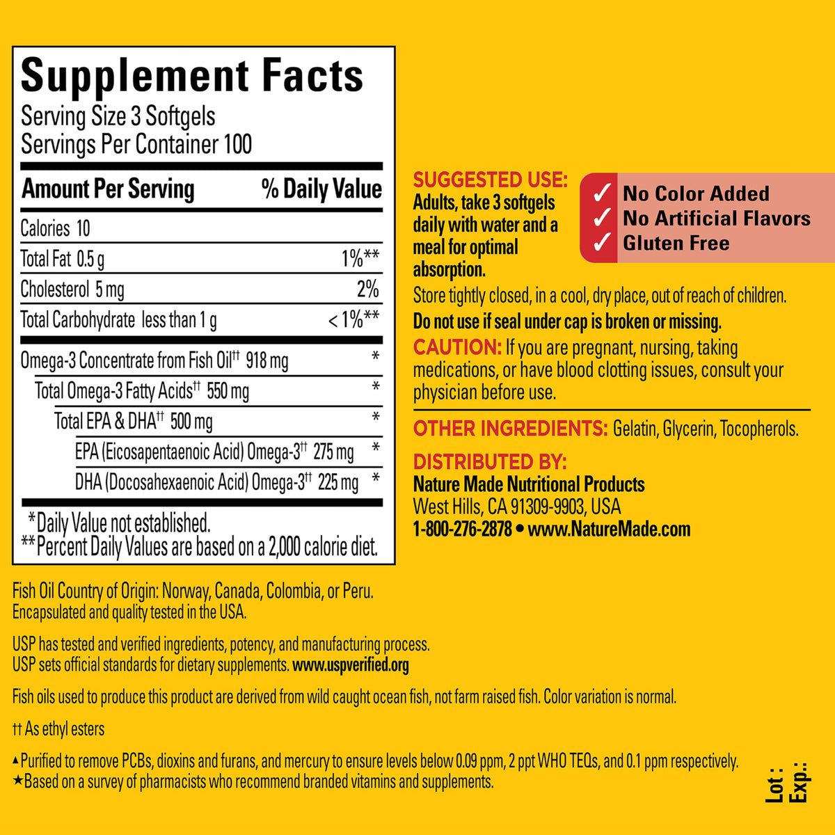 Nature Made Omega-3 Fish Oil 550mg - 300 Softgels - image 6