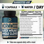 DEDICAD Wormwood Capsules - Digestive, Immune, and Mood Support