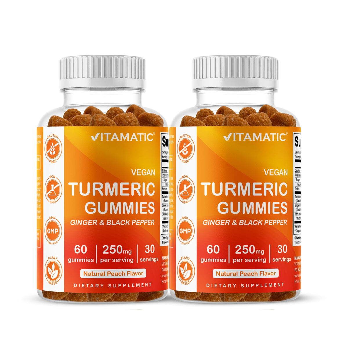 Vitamatic Vegan Turmeric with Ginger & Black Pepper - 120 Gummies