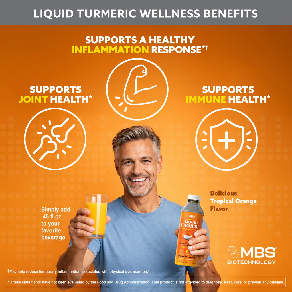 MBS Biotechnology Advanced Liquid Turmeric with Curcumin - 20.3 fl oz - image 2