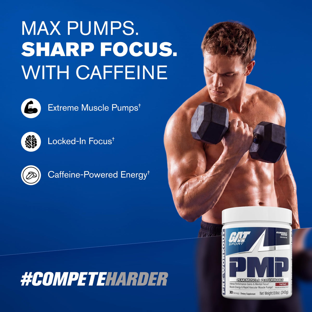 GAT SPORT PMP Pre-Workout Powder Fruit Punch - 8.6 oz - image 2