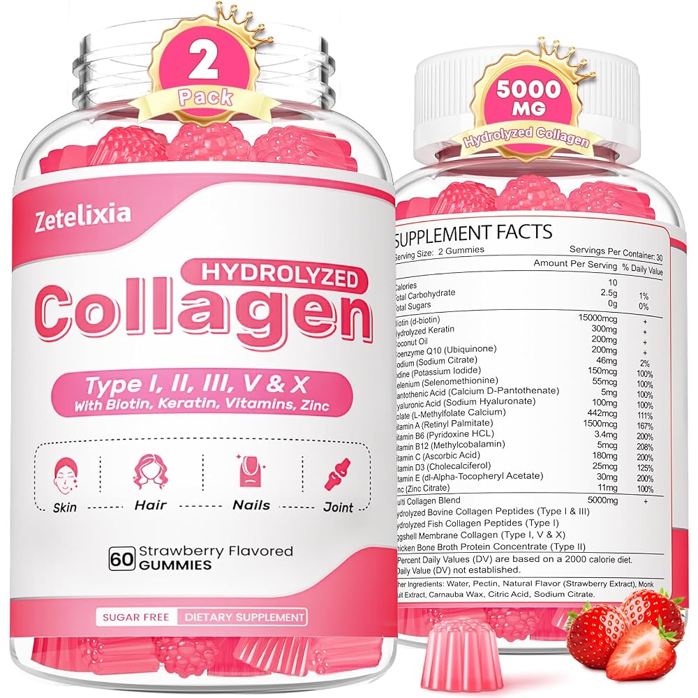 Zetelixia Glutathione Collagen Gummies Mix