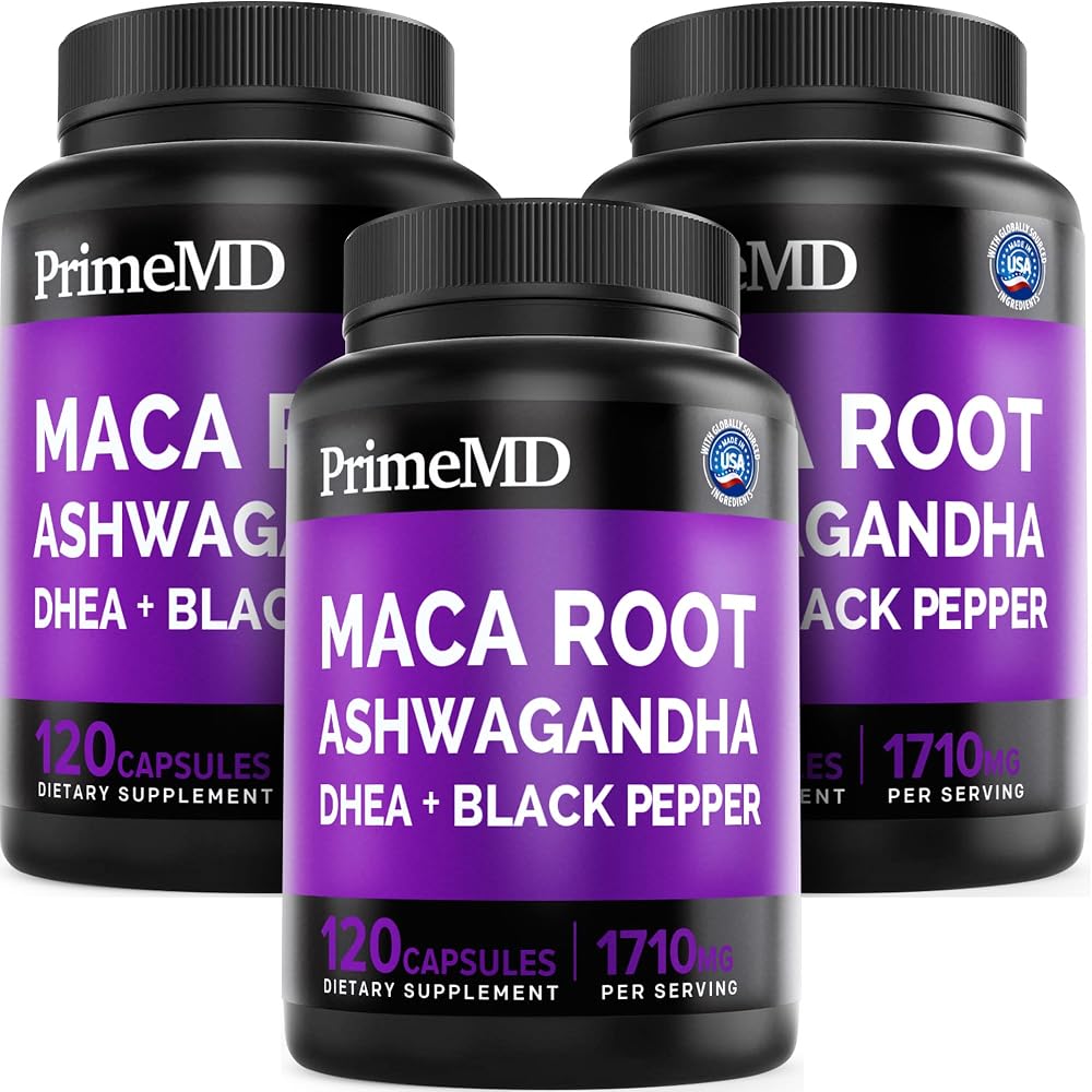 PrimeMD 6-in-1 Organic Maca Root Ashwagandha Capsules 1710mg