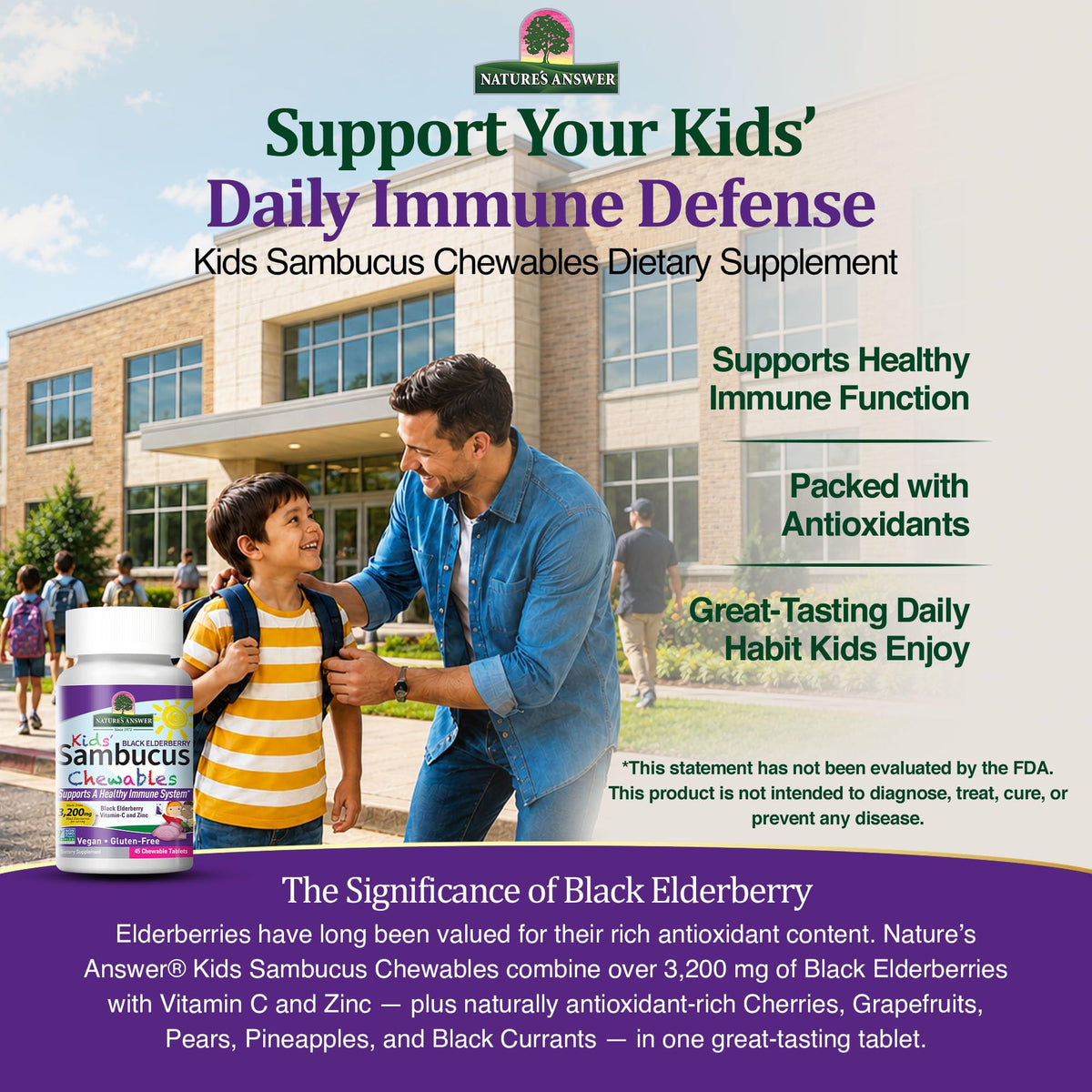 Nature's Answer Kids Sambucus Black Elderberry Chewables - 45 Count - image 5
