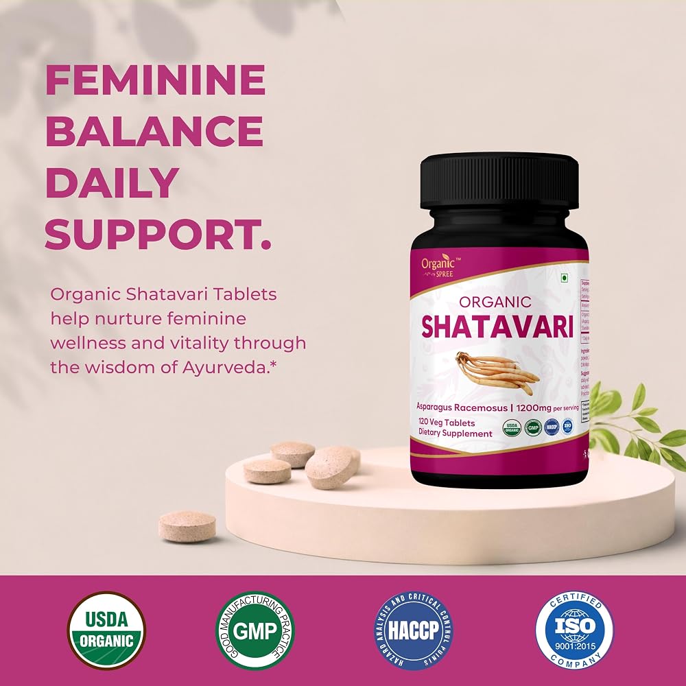ORGANIC SPREE Shatavari 120 Vegetarian Tablets - 60 Days Supply - image 2