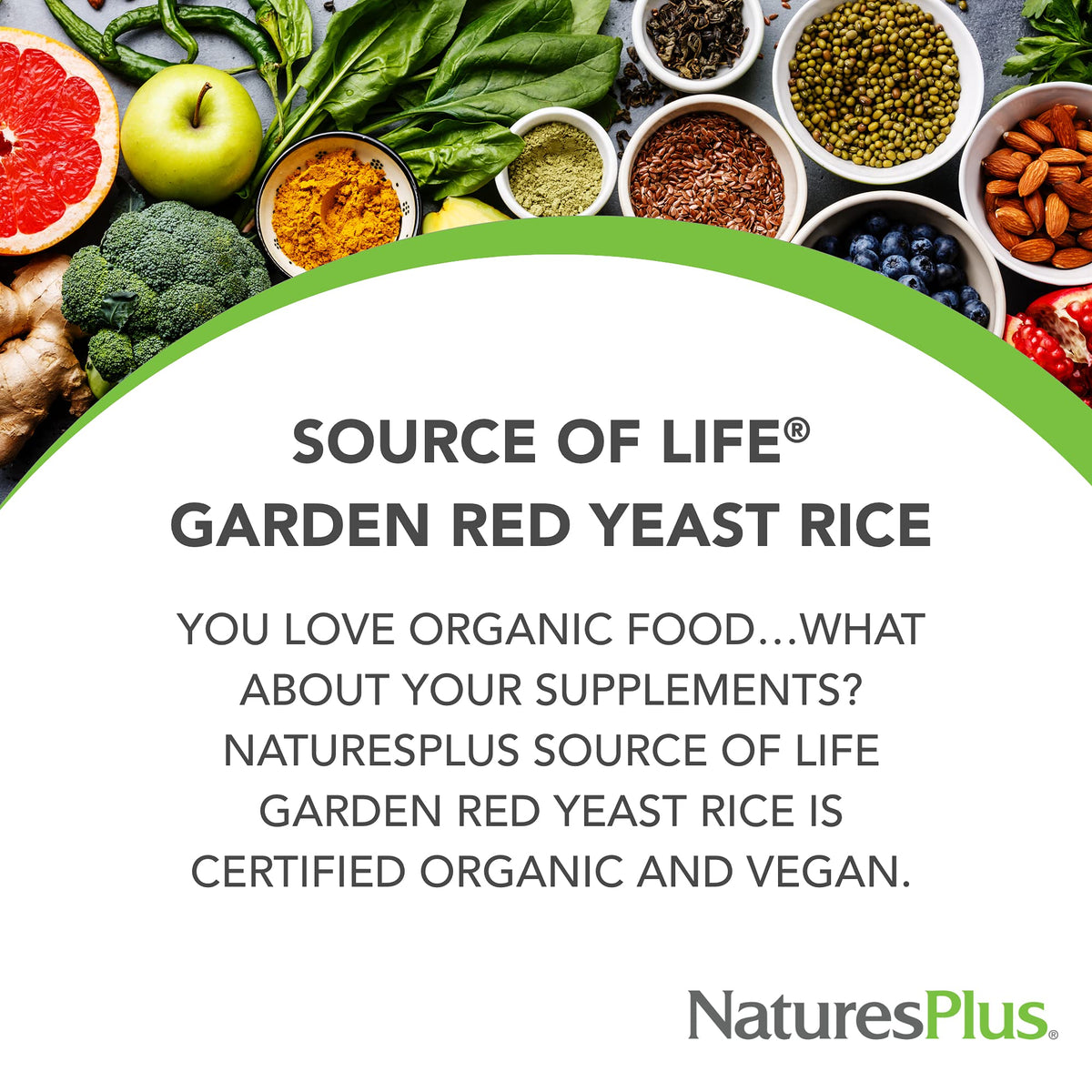 Nature's Plus Source of Life Garden Red Yeast Rice - 60 Capsules - image 2