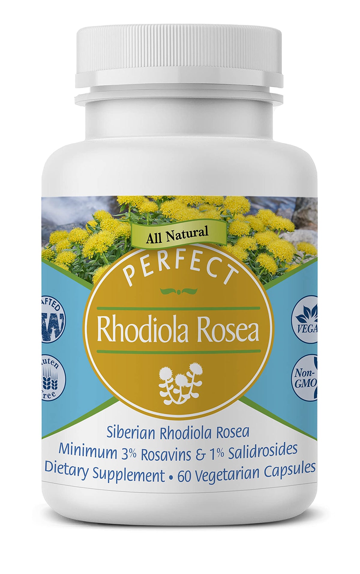 Perfect Supplements Rhodiola Rosea for Focus, Energy & Stress Relief