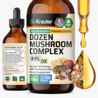 BIO KRAUTER 12-in-1 Mushroom Supplement for Immune Support - 4 Fl Oz
